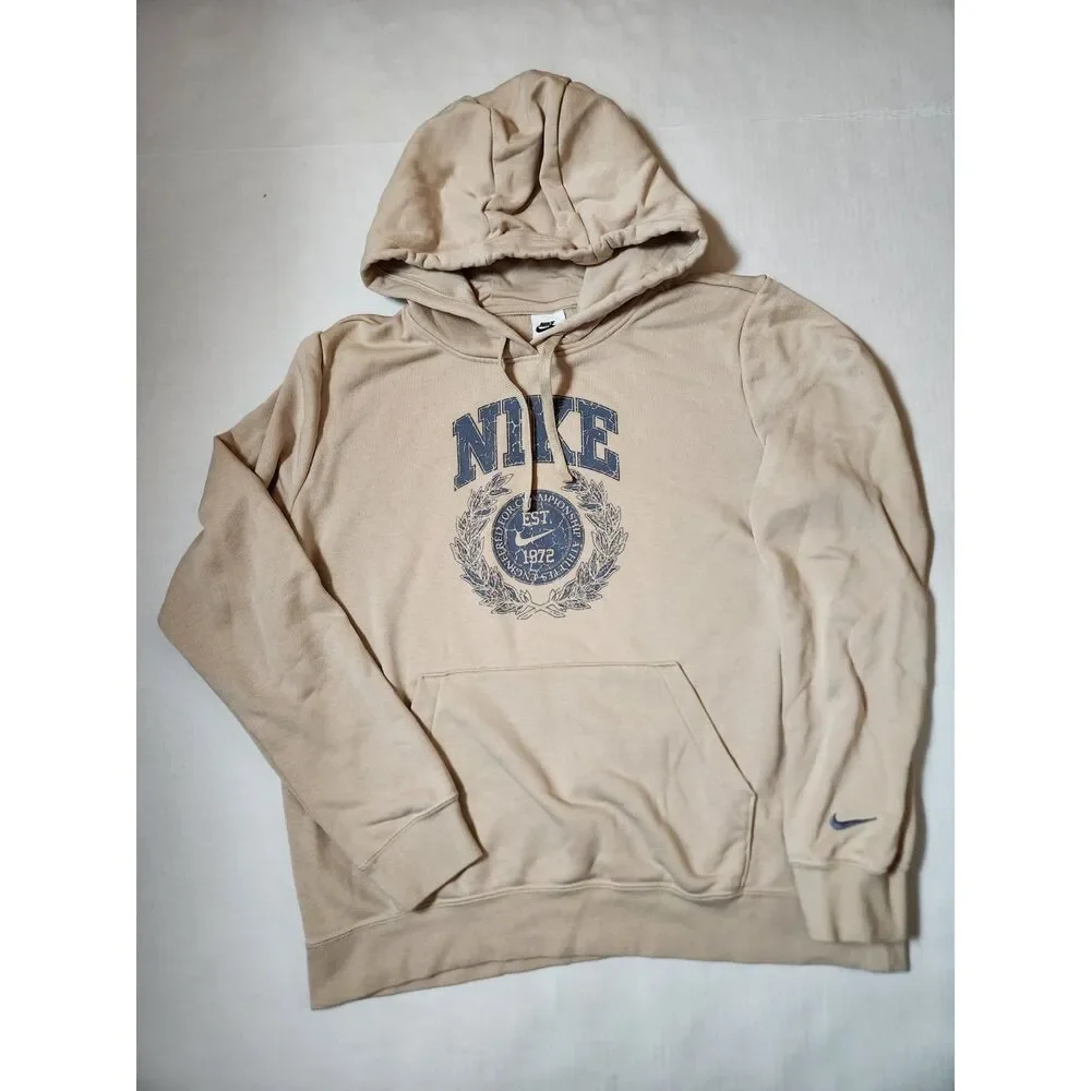 Nike Women’s Large Hoodie Beige Championship Athletics 1972